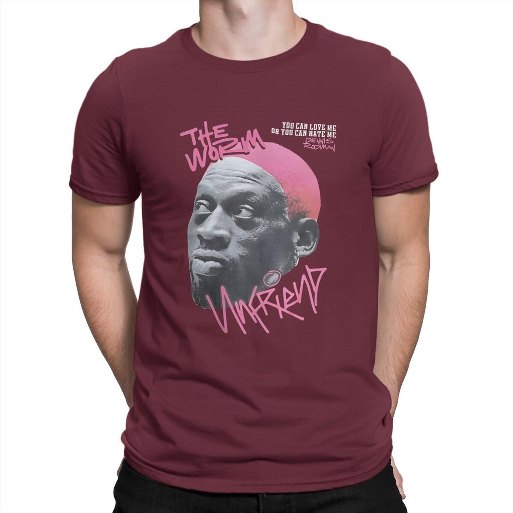 Dennis Rodman T-Shirts Men  Cool Cotton Tees Round Collar Short Sleeve T Shirts Party Clothes