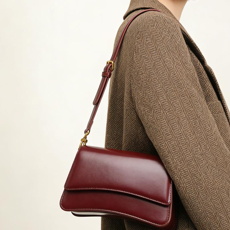 Hifashion Elegant Genuine Leather Underarm Shoulder Bags For Women Luxury Designer Saddle Crossbody Bags Female Fashion Handbags