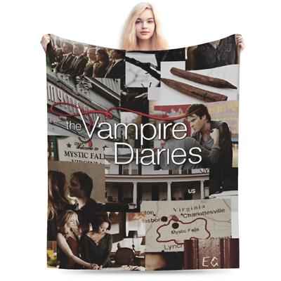 The Vampire Diaries Damon Salvatore Decken Korallenfleece Plüsch Sommer Atmungsaktive Dünne Überwurfdecke für Bettwäsche Outdoor Steppdecke