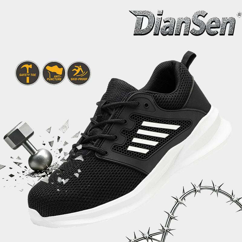 All-Season Casual Breathable Safety Shoes Steel Toe Boots For Men Low Top Anti-Drop Anti-Puncture Work Sneakers For Warehouse