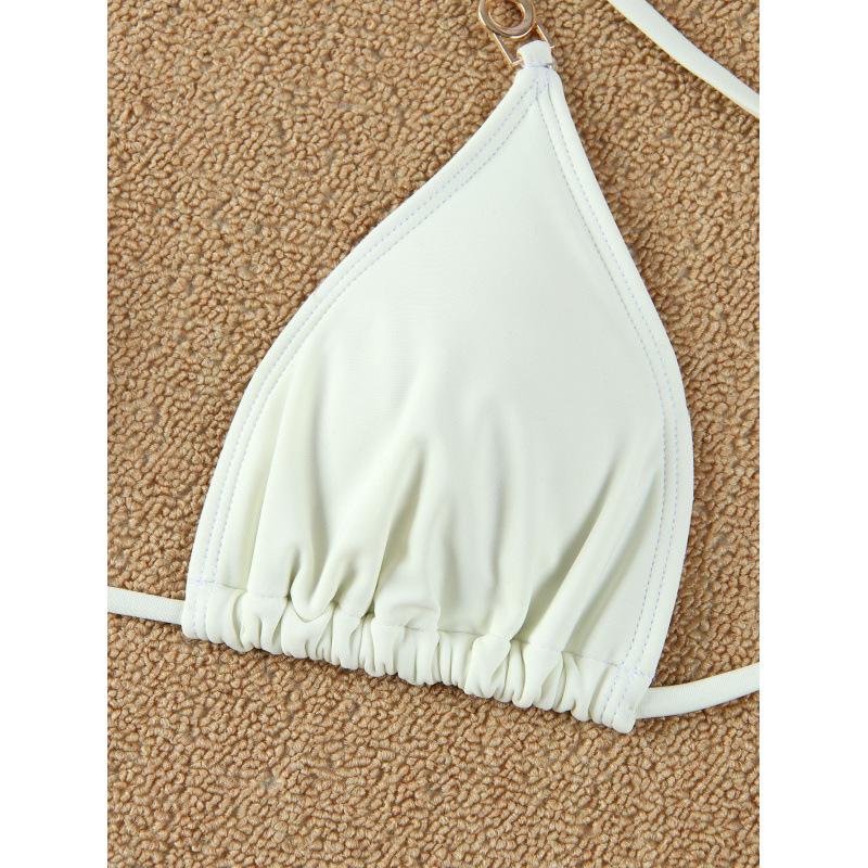 Women's European & American Split Swimsuit: Lace-up Backless Bikini Set for Beach Vacation