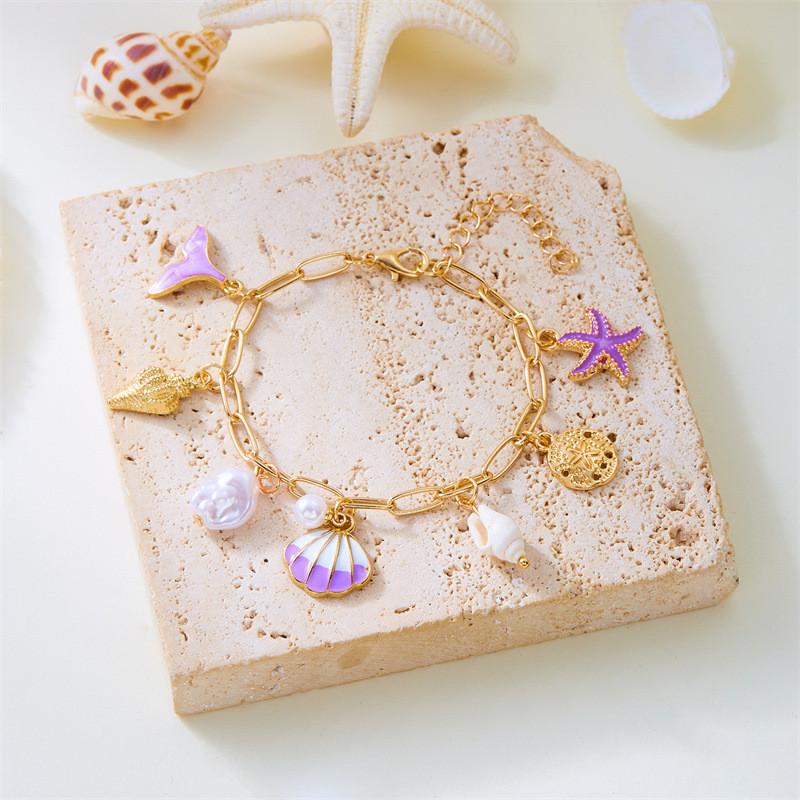 Seashell Beach Bracelet With Alloy Electroplate For Womens Casual Wear