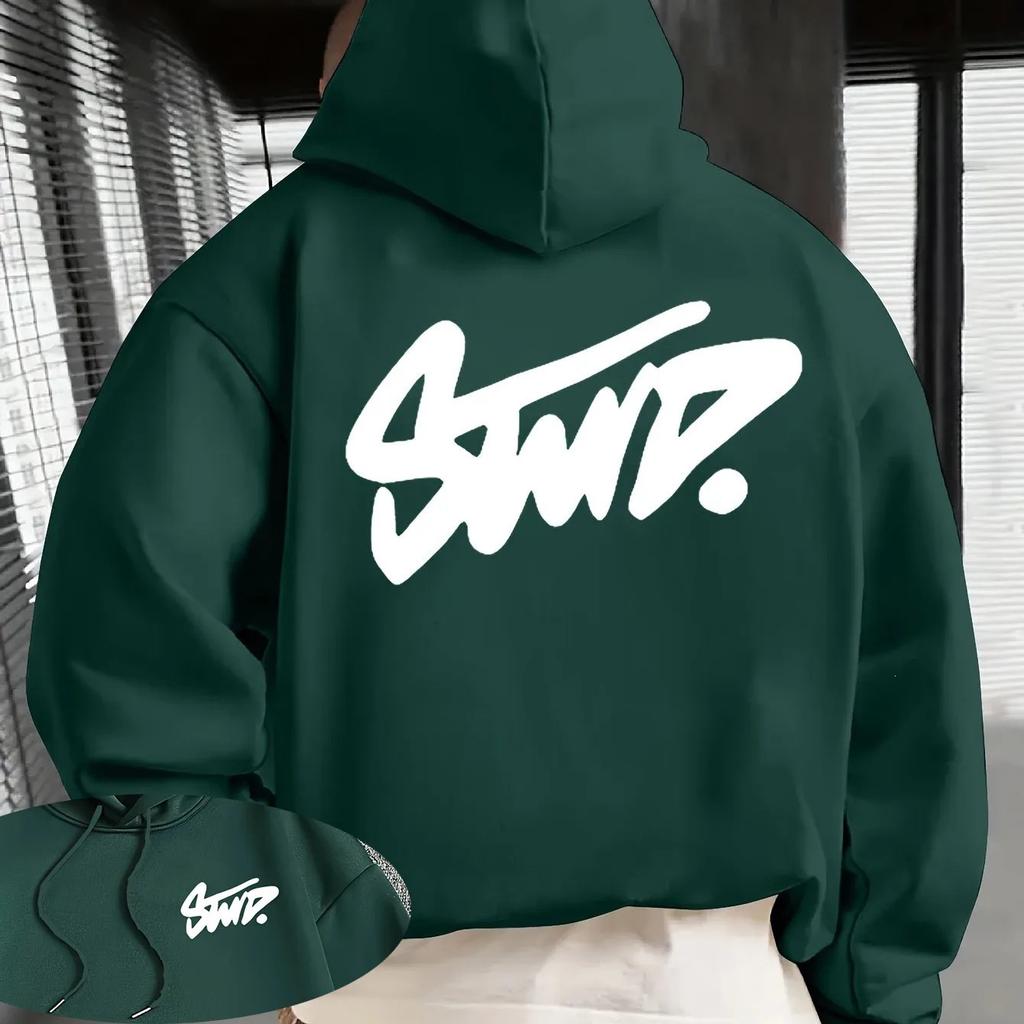 Maglione con Cappuccio Manica a Spalla Nuova Autunno e Primavera Marca Trend Uomo Stampa Lettere Giacca Larga per Coppia Street