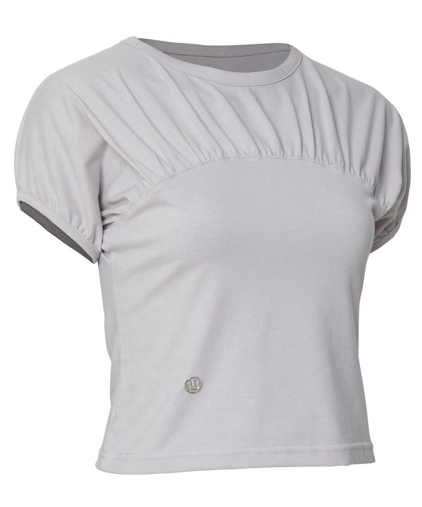 Peulleeoeob Kaya Shirred T-Shirt (Fl-158_Gray)