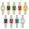 Fashion Womens Diamond Bracelet Watches Square Dial Waterproof Quartz Watch for Ladies