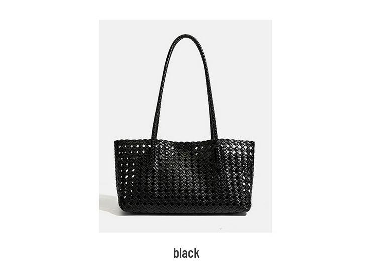 Bolsa de Picnic de Tejido de Lujo: Elegante Bolso de Hombro Hueco para Madre e Hijo