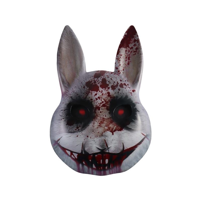

Realistic Anime Horror Rabbit Mask Lightweight Practical Plastic With Adjustable Strap For Cosplay Halloween Costume Event