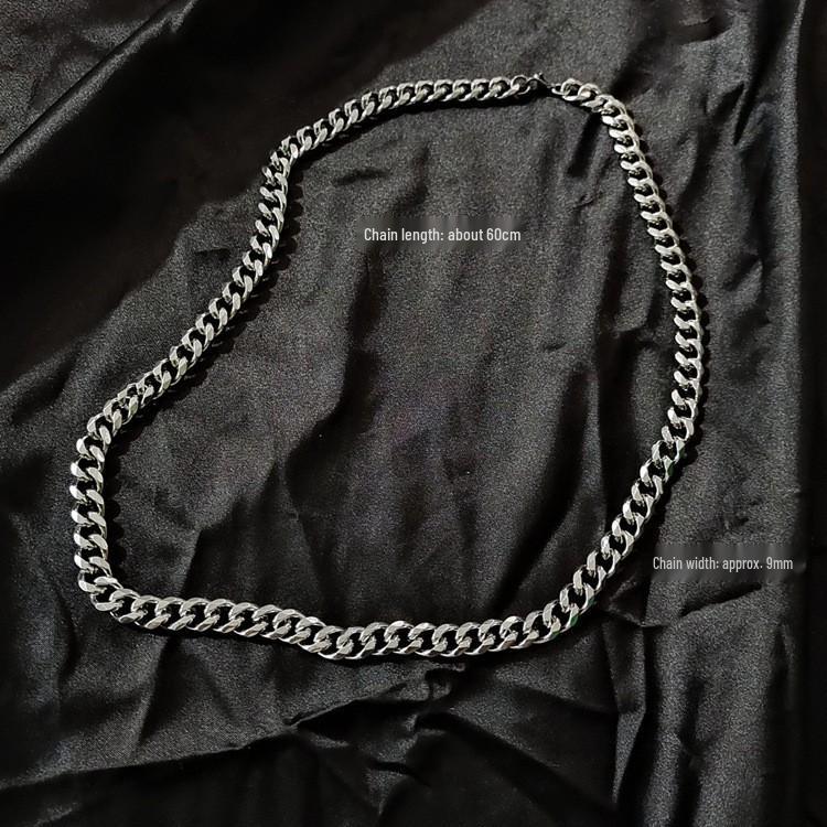 Europeisk og amerikansk hiphop chunky cubansk kjedehalskjede - Trendy street-stil for menn og kvinner, high-end bredt kragebens-tilbehør