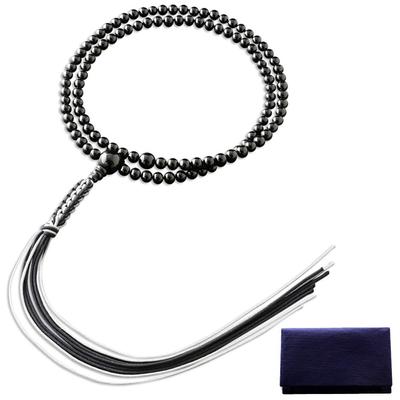 Kyoto Buddhist Altar Hayashi Prayer Beads Rinzai Sect Black Onyx Official Ceremony Bag Kyoto Prayer Beads (For Men) [Bead Set] SM-081