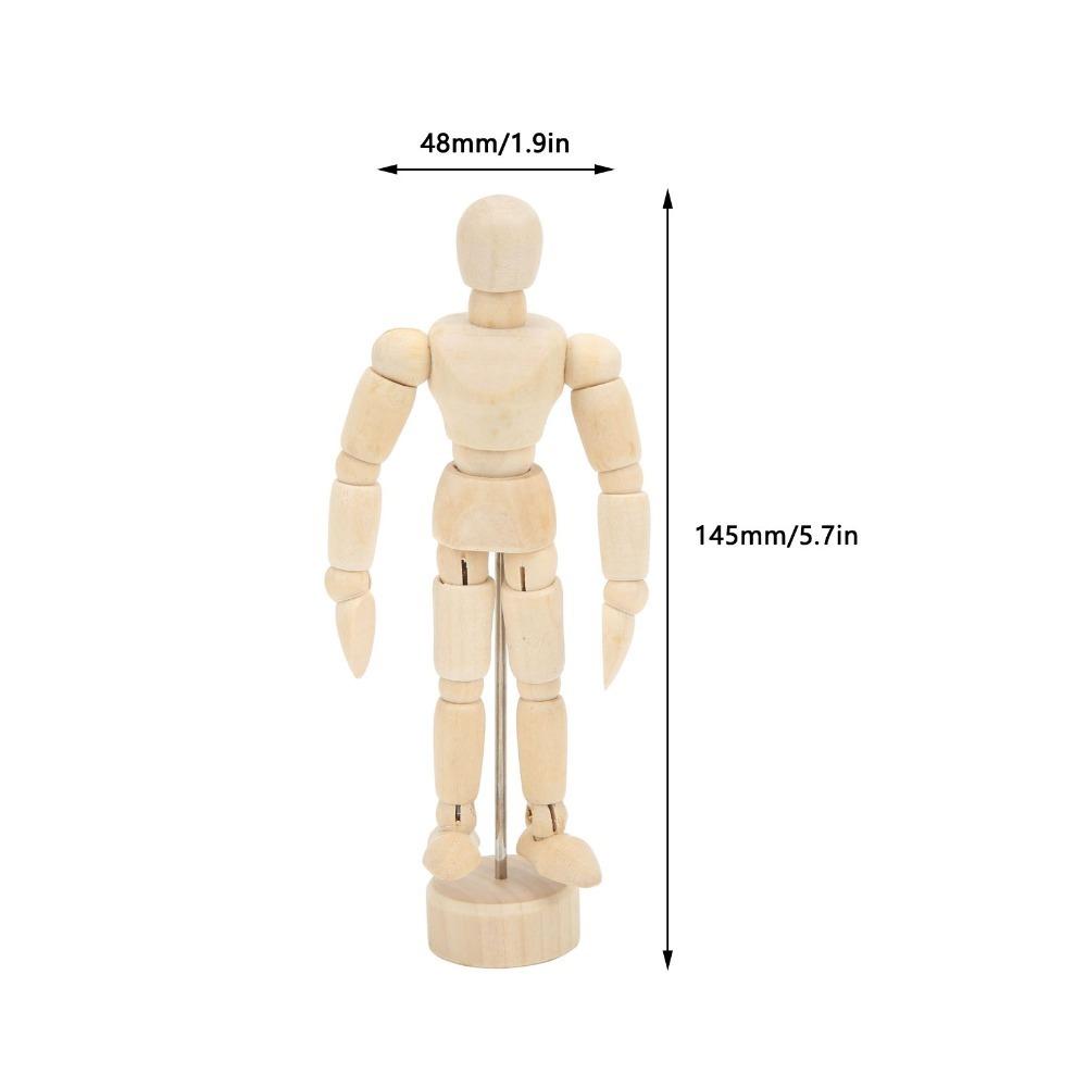 

Articulated Joints Wooden Mannequin 5.5 Inch 4.5 Inch Jointed Art Figure Natural Wood Material Adjustable Pose