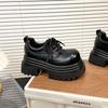 Soft Leather Platform Big Head JK Small Leather Shoes Women's Small Lace-up Loafers Derby Shoes British Style Versatile Single Shoes Tide