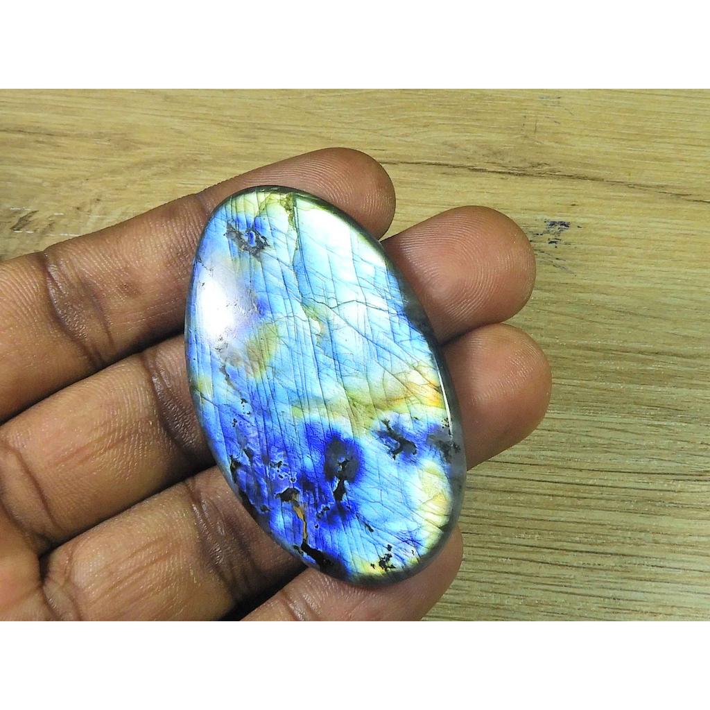 34X56X6MM Natural Labradorite Oval Crystal Cabochon Loose Gemstone 114Cts. SK-3303