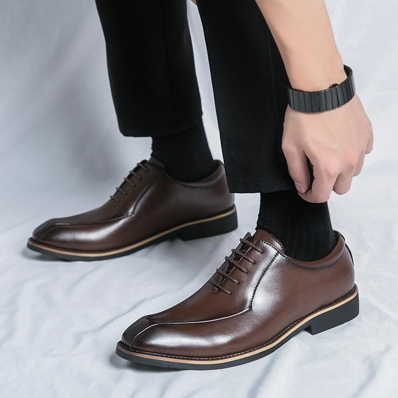 Large Size Leather Shoes Men's Business Dress Men's Shoes Wedding Groom Shoe Leather Men's Oxford Shoes Trendy Shoes