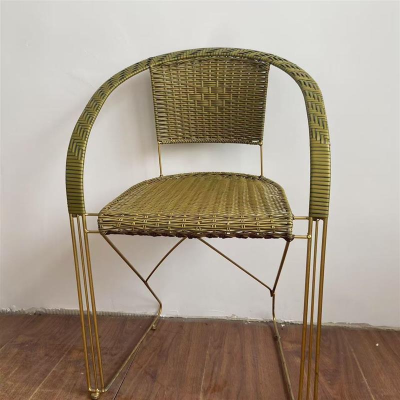 Rattan Office & Leisure Jump Chair for Kids - Stress Relief with Iron Frame & Rattan Weaving