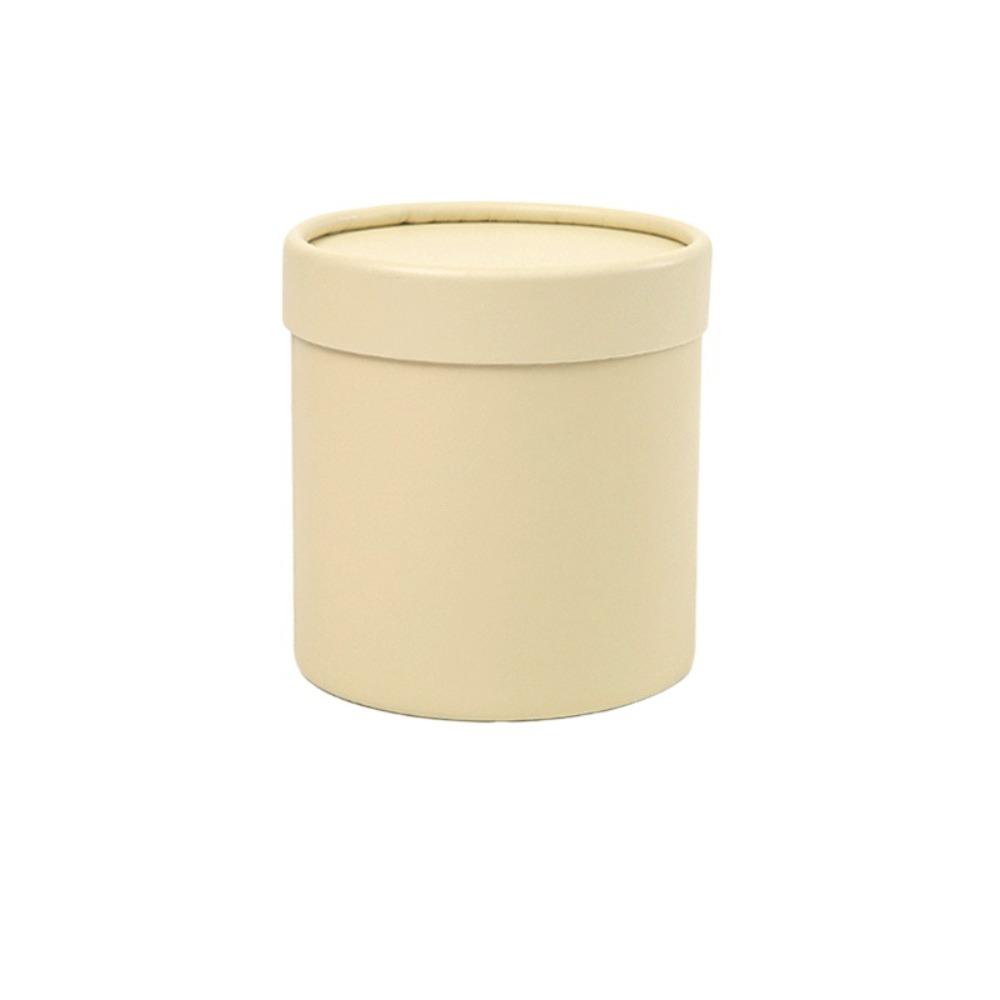 New Round Flower Gift Box Cardboard Silver Gift Packaging Paper Box Solid Color Flower Arrangement Bucket Rose