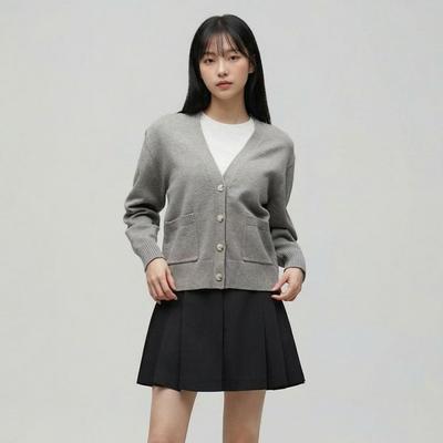 Basic V Neck Cardigan As1kg162