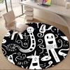 1PC Letter Changing Pattern Office Round Area Rug, Mat Suitable For Office, Under Office Chairs Bedroom Living Room Home Decor, Room Deco