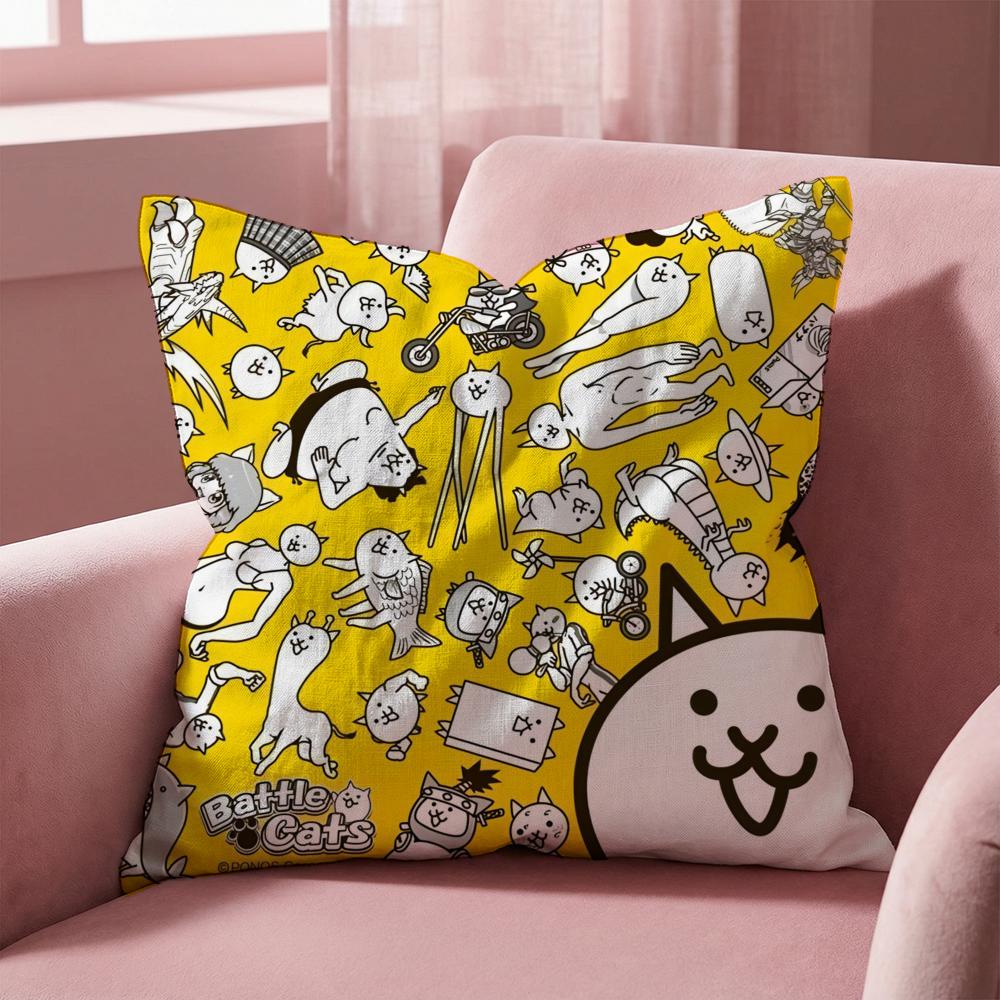 The B-Battle Cats Cushion Cover Multi-Scene Pillow Cover for Home & Car - Reversible, Soft & Durable for Daily Use