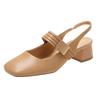 Summer Thick Heel New Baotou Sandals Women's Mary Jane Shoes 2024 Square Toe Low Heel Fashion Lolita Shoes Sexy Pumps Casual