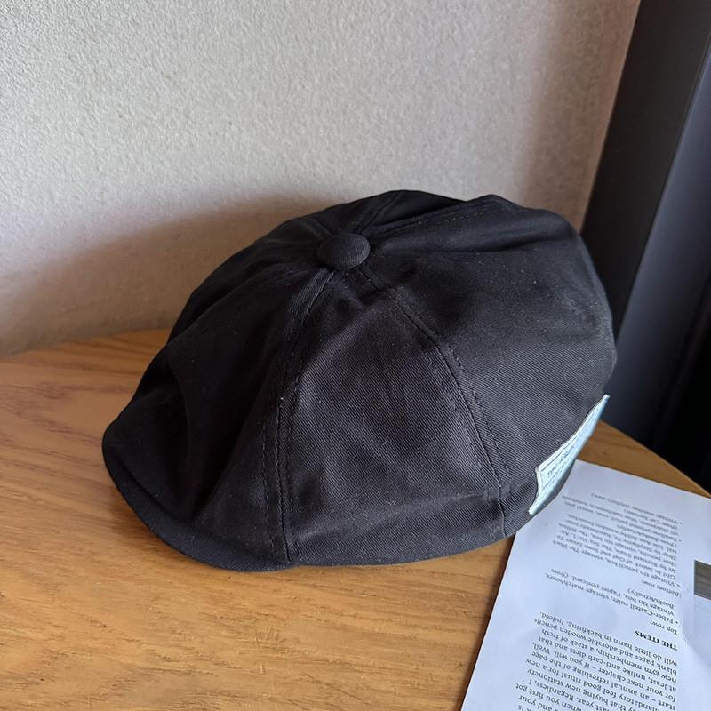 

Винтажная кепка газетчика в японском стиле из дышащего хлопка и полиэстера для повседневной носки летом и весной чёрный
