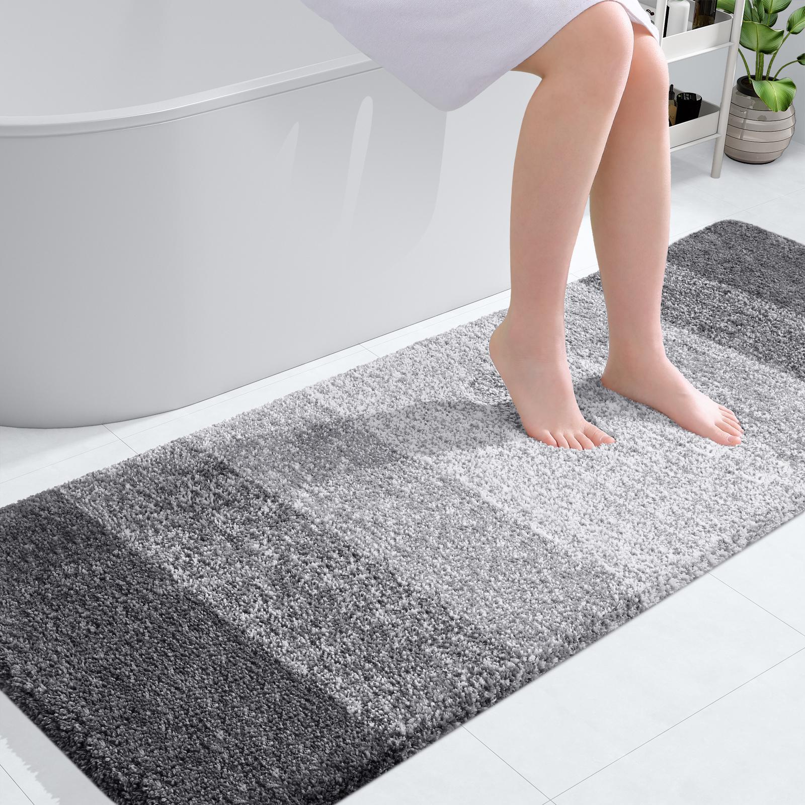 

Коврик для ванной HAPIHAPPY 51x76, нескользящий, плюшевый, ворсистый, мягкий и впитывающий, коврик для ванной из микрофибры, машинная стирка, сушка 41X61