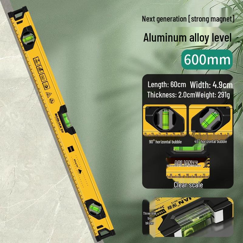High Precision Mini Spirit Level with Strong Magnet and Aluminum Alloy Edge