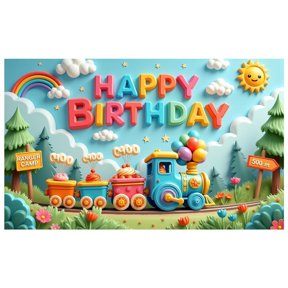 Outdoor Party Decoration Outdoor Scenery Event Backdrop Colorful Banner Sunshine Graphics Children's Birthday Decor For Kids