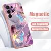 Custodia Acquerello Marmo Per Samsung S26 S25 Ultra S24 Plus S23 FE S22 Ultra A55 A56 A17 A37 A57 5G Sensazione Pelle Ibrida TPU+PC Copri Telefono Magnetico