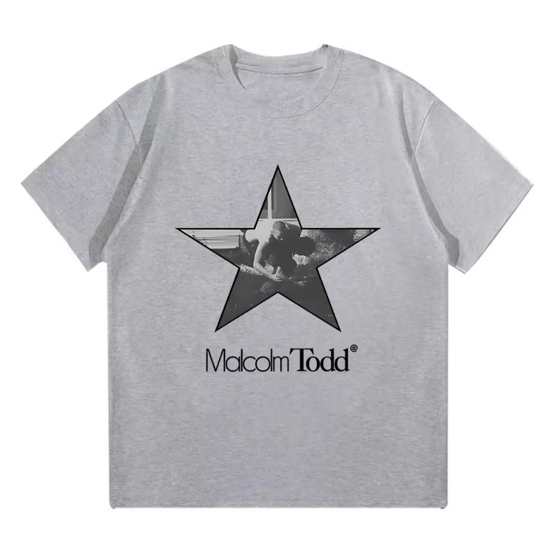 Malcolm Todd Star Logo Graphic T Shirts Cotton Casual Streetwear Tops Women Men Crewneck Short Sleeve T-shirts
