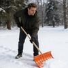 Snow Shovel Snow Pusher Large Capacity Bucket Manganese Steel Reinforced Design Scoop Shovel Snow Clearing Tool