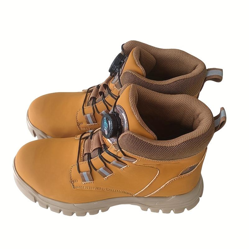 Steel Toe Work Safety Shoes - Puncture-Proof, Anti-Smash, Non-Slip, Shock-Absorbing, with Convenient Rotating Buckle, High-Top Protective Design