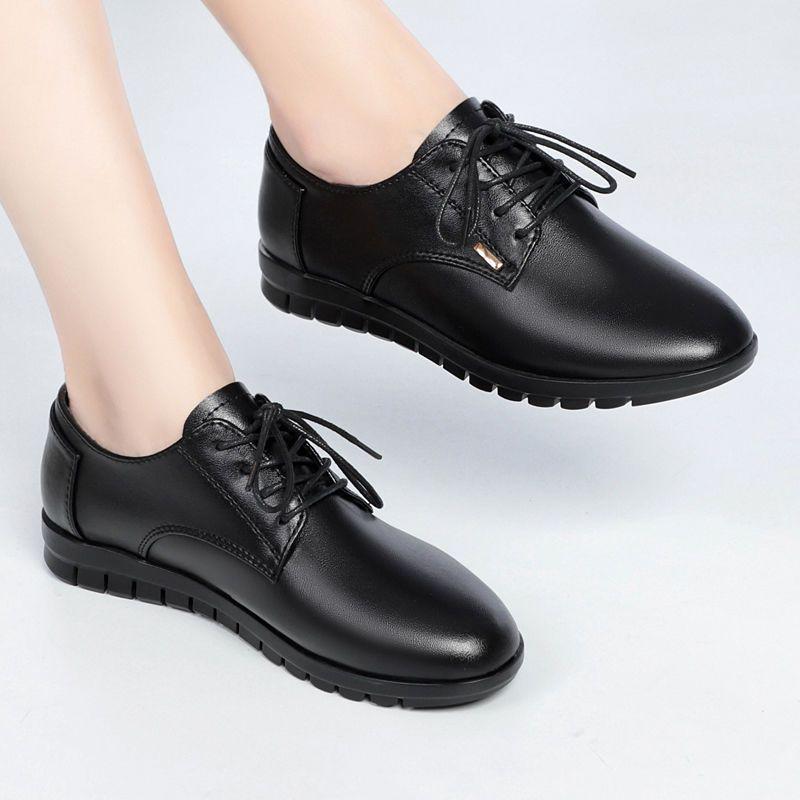 

Женские туфли-лодочки из натуральной кожи с нескользящей подошвой - Мягкая подошва, Большой размер для женщин среднего возраста 35