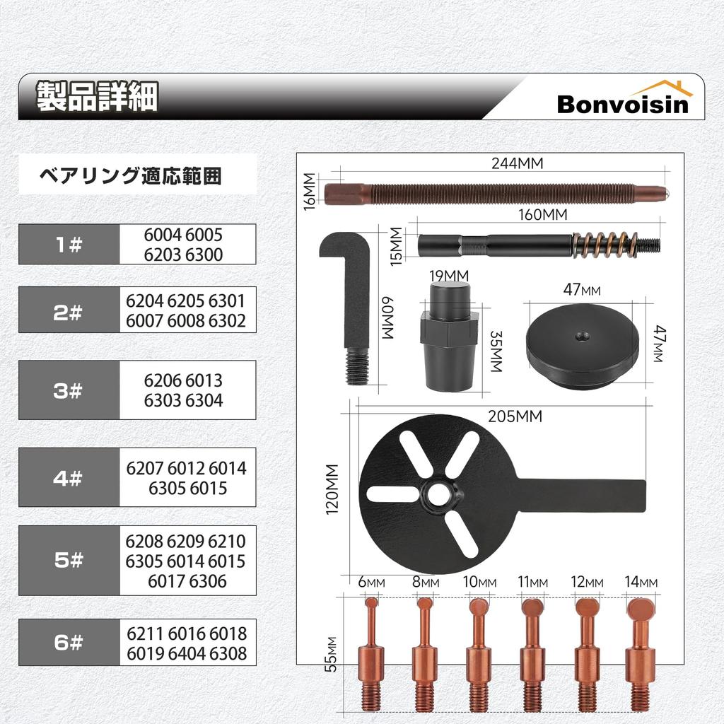 Bonvoisin Ściągacz do łożysk Ściągacz do wewnętrznego otworu Ściągacz do usuwania Łożysko Łożysko Łożysko Usuwanie 3 Wewnętrzne Narzędzie do konserwacji samochodowej Ściągacz, Narzędzie, Zestaw,