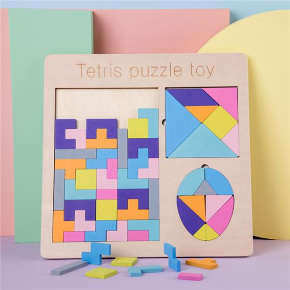 Tetris Russian Blocks Wooden Jigsaw Board Puzzle Game Learning Thinking ...