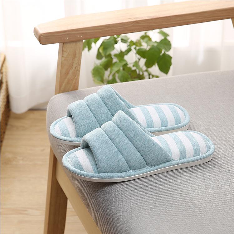 Japanska Linne Anti-Slip Par Tofflor för Vår/Sommar - Mjuk Sula Bomull Hemma Tofflor