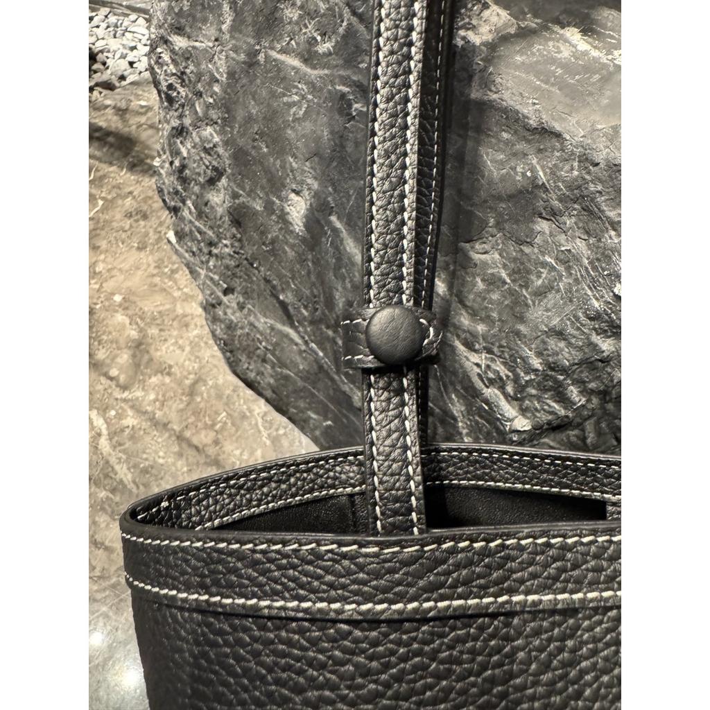 2025 New first layer TC cowhide minimalist wind stitch inside and outside full leather shoulder bag large capacity tote bag wholesale