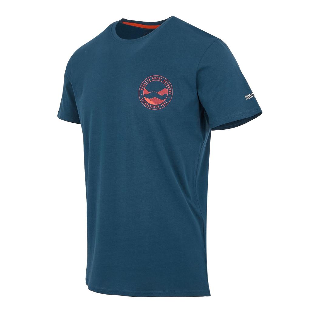 Regatta Mens Breezed V Mountain Back Print T-Shirt