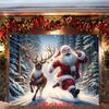 1Pcs Merry Christmas Garage Santa Decoration Background Winter Backdrop Decorations For Photo Studio Photo Booth Christams Party