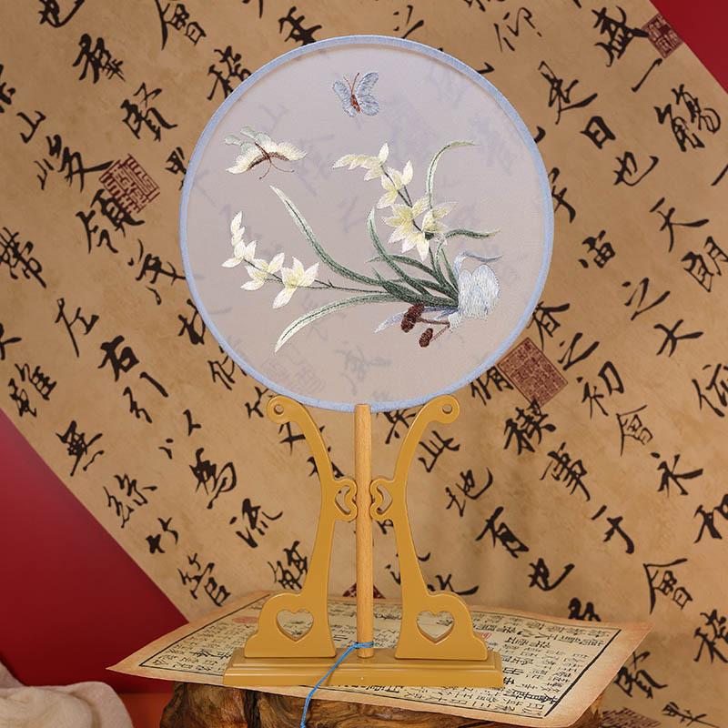 Chinese Ancient Style Fan Female Fan Embroidered Fan Embroidered Fan Suzhou Double Sided Embroidered Fan Commemorative Gift