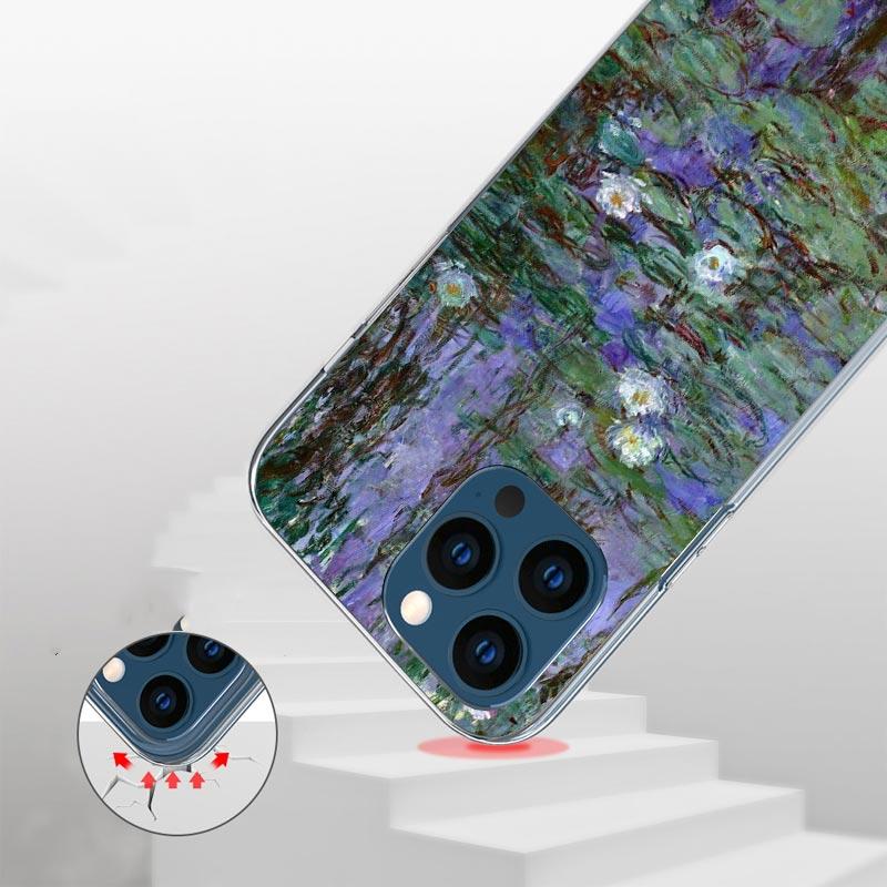 Claude Monet Garden Lotus Bridge Case Phone Cover for Apple Iphone 16 15 14 13 12 Mini 11 Pro Max 16E X XS XR 7 Plus 8 + SE 2020