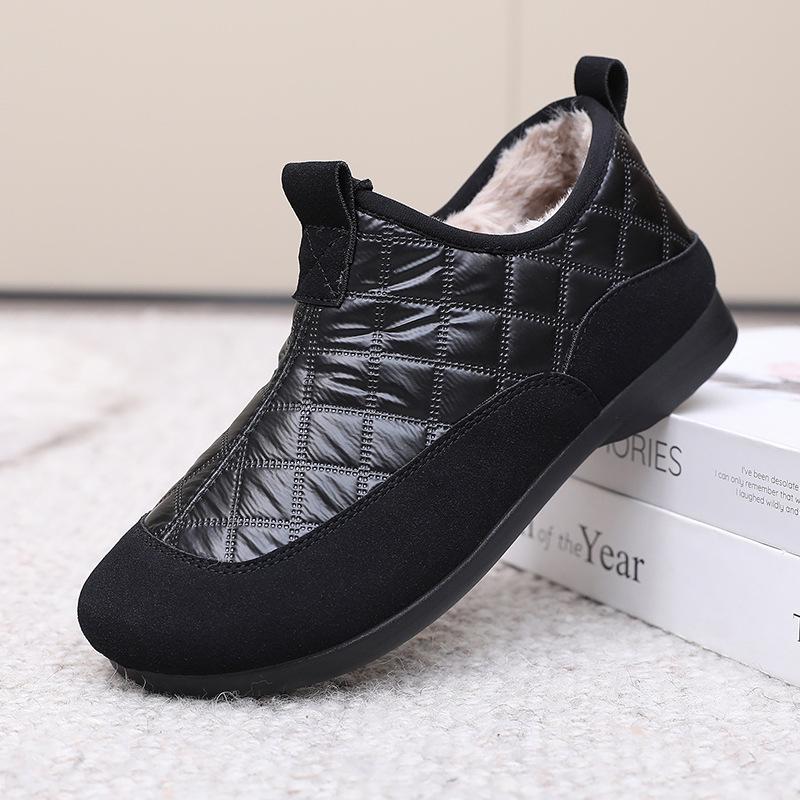 

2024 Зимняя Мода Универсальные Снежные Ботинки: Плюс бархат, Толстые, Теплые, Нескользящие, Мягкая подошва, Удобные, Двухслойные хлопковые ботинки. 38