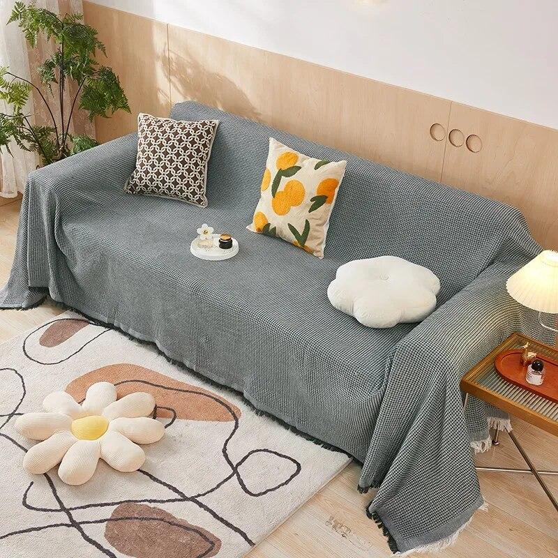 Nordisk Dobbeltsofa pledd Matte Ins Minimalistisk Sklisikker Ensfarget Sofahåndkle Dobbelsidig Helårig Sofatrekk