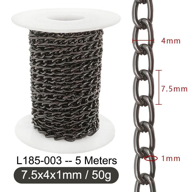 5M Metal Aluminum O-Shaped Chains Twist Chain for DIY Necklace Bracelet Jewelry Making Clothing Bag Component Accessory Supplies