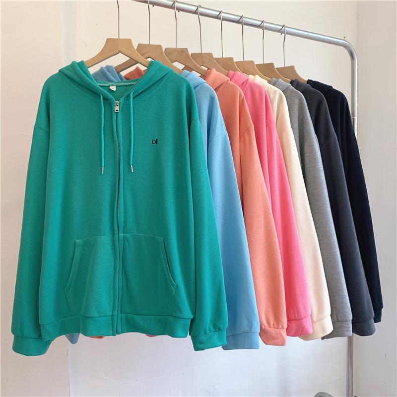 Autumn Winter New Casual Oversized Women's Cardigan Hooded Sweatshirt Zipper Y2k Hoodie Harajuku Solid Youth Women Hoodies Coats