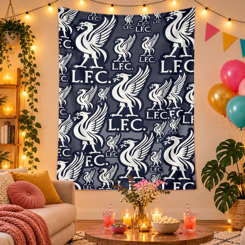 Polyester Wall Tapestry with Liverpool Design, Decorative Hanging for Bedroom Living Room Dorm