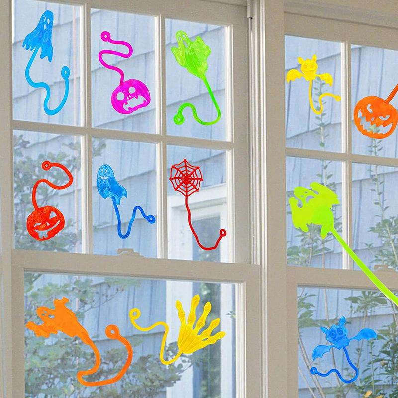 Halloween Sticky Hand Stretchy Pumpkin Spider Web Elastic Sticky Sensory Toys Halloween Party Gifts For Kids Adult