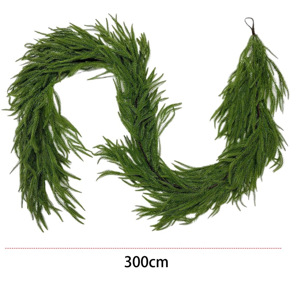 Norfolk Pine Garland Multi-Purpose Realistic Christmas Garland Hanging Pine Decorative Garland for Mantle Fireplace Table