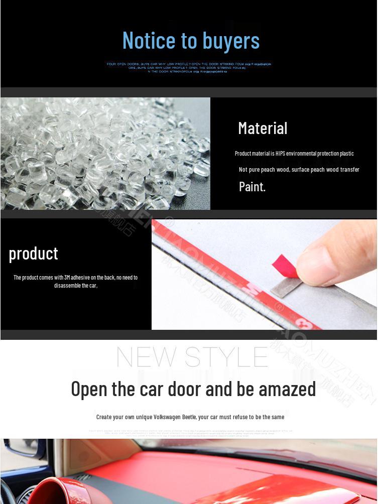 Carbon Fiber Gear Shift & Instrument Panel Sticker for 2001-2012 Volkswagen Beetle