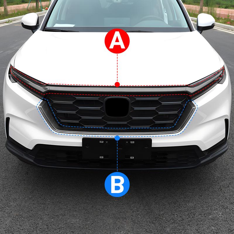 For Honda CR-V CRV 6th Gen  2024 2025 Hybrid ABS Car Front Bumper Center Grill Decor Frame Cover Trim Stickers Accessories