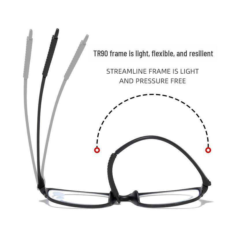 Ultra-Light TR90 Screwless Anti-Blue Light Reading Glasses for Men & Women, Eye Protection for Middle-Aged & Elderly.